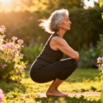 Enhancing flexibility and mindfulness through outdoor stretching exercises for seniors in nature.