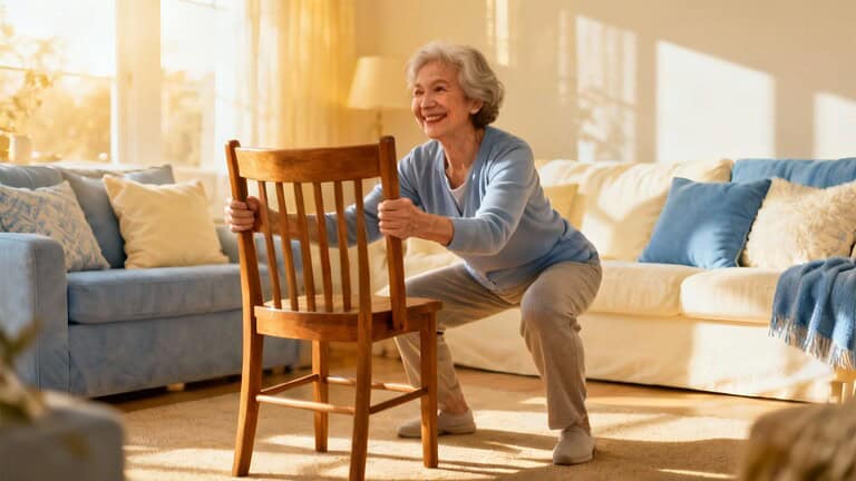 Improving flexibility and strength through chair stretching exercises for seniors, promoting mobility and overall wellness at home. Perfect for elderly fitness and gentle stretching routines.
